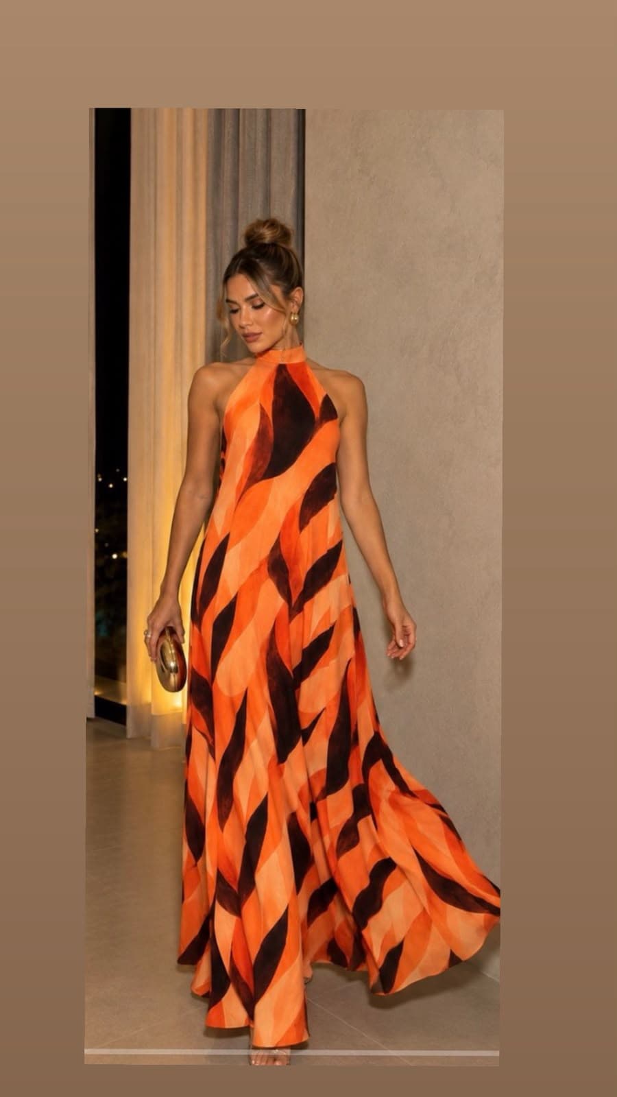VESTIDO LONGO FRENTE ÚNICA POLIAMIDA